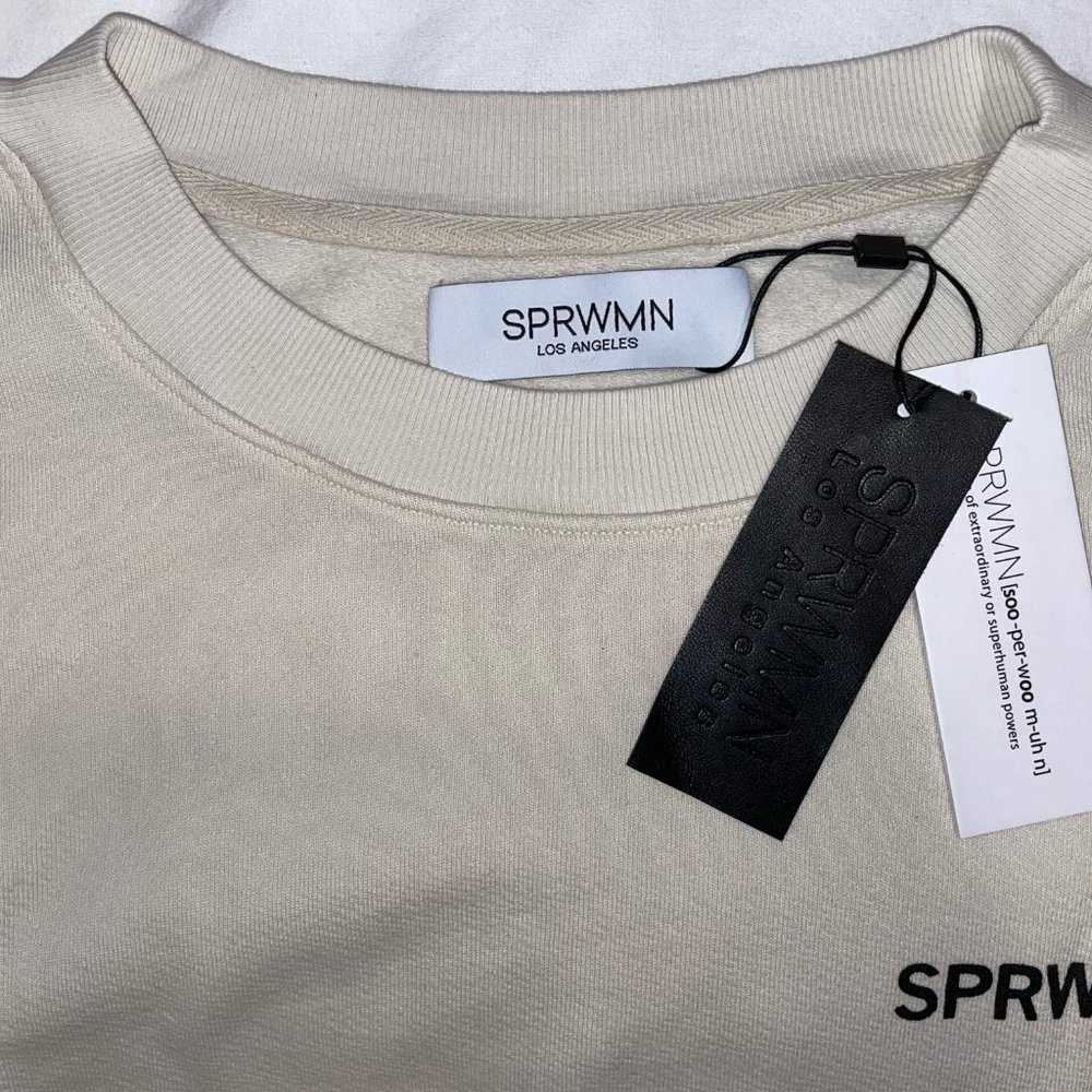 SPRWMN White Cotton Tiny Logo Sweatshirt - Picture 6 of 8